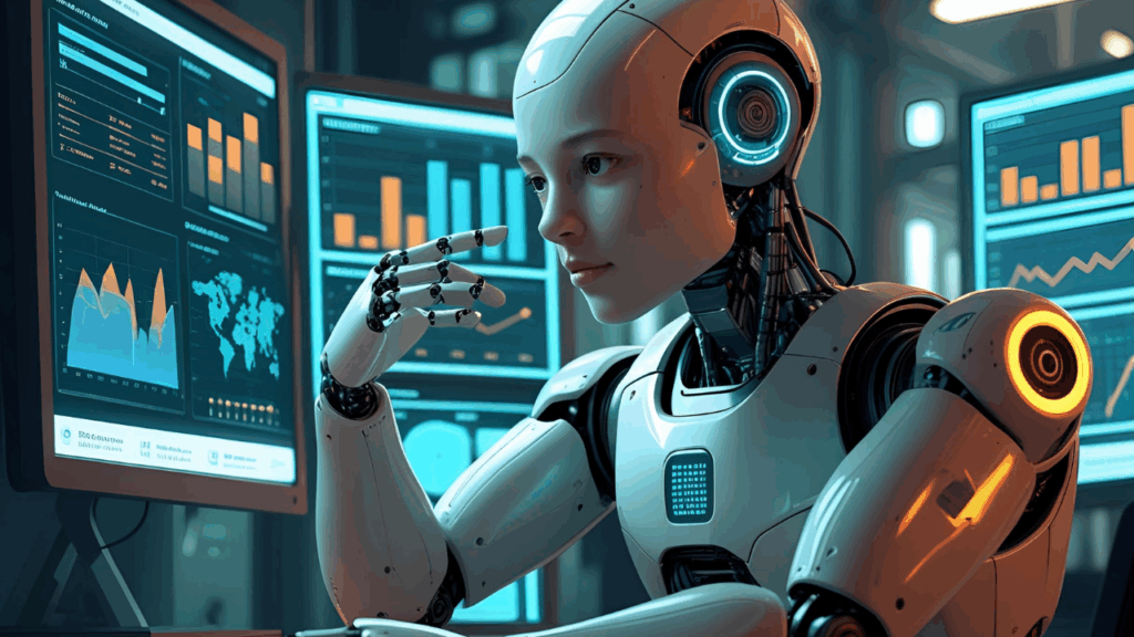 AI dashboard for business with chat assistant and analytics